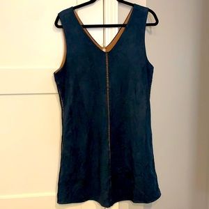 Blue faux suede dress